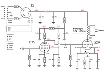 Tube-Power-Amp with 300B/310A and Partridge-Transformers - Download Schematic Circuit Diagram